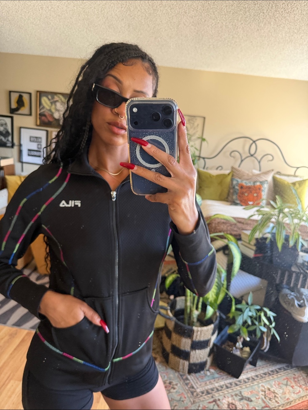 FILA Sport women's full-zip athletic track jacket black